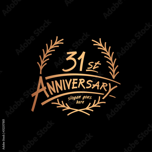 31 years design template. Vector and illustration. 31 years logo.