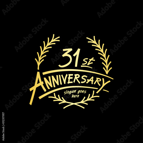31 years design template. Vector and illustration. 31 years logo.