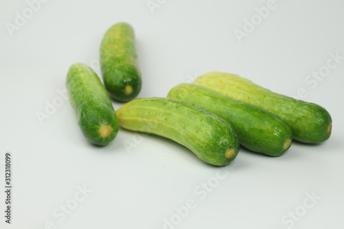 Fresh cucumber on  white background