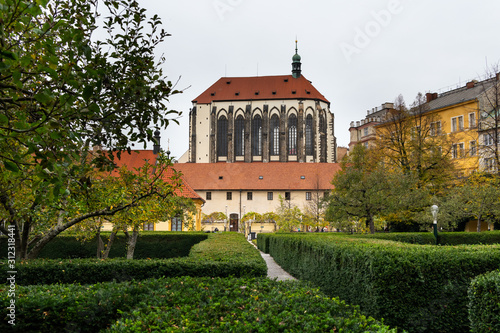 Church of Our Lady of the Snows in Prague on a cloudy day in autumn