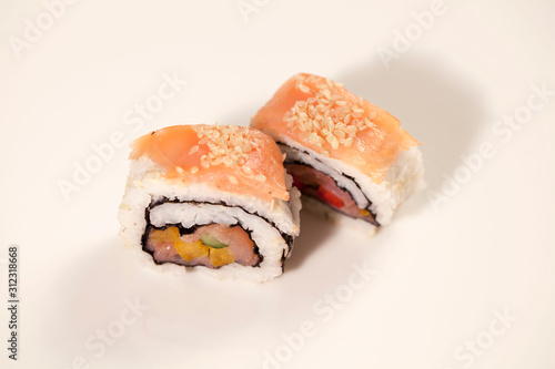 japanese sushi snack with vegetables