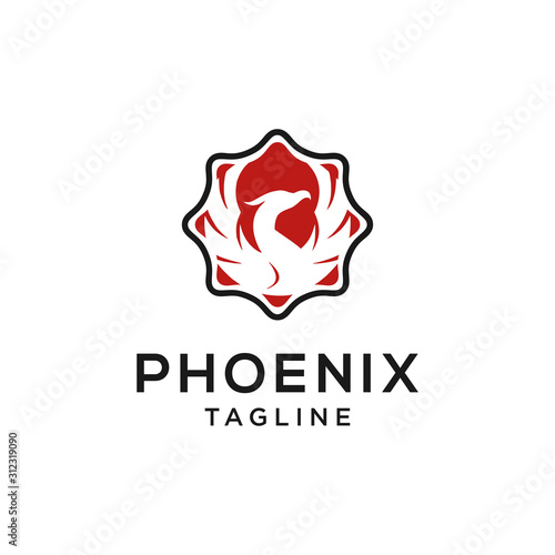 Inspiration hexagon logo phoenix logo design