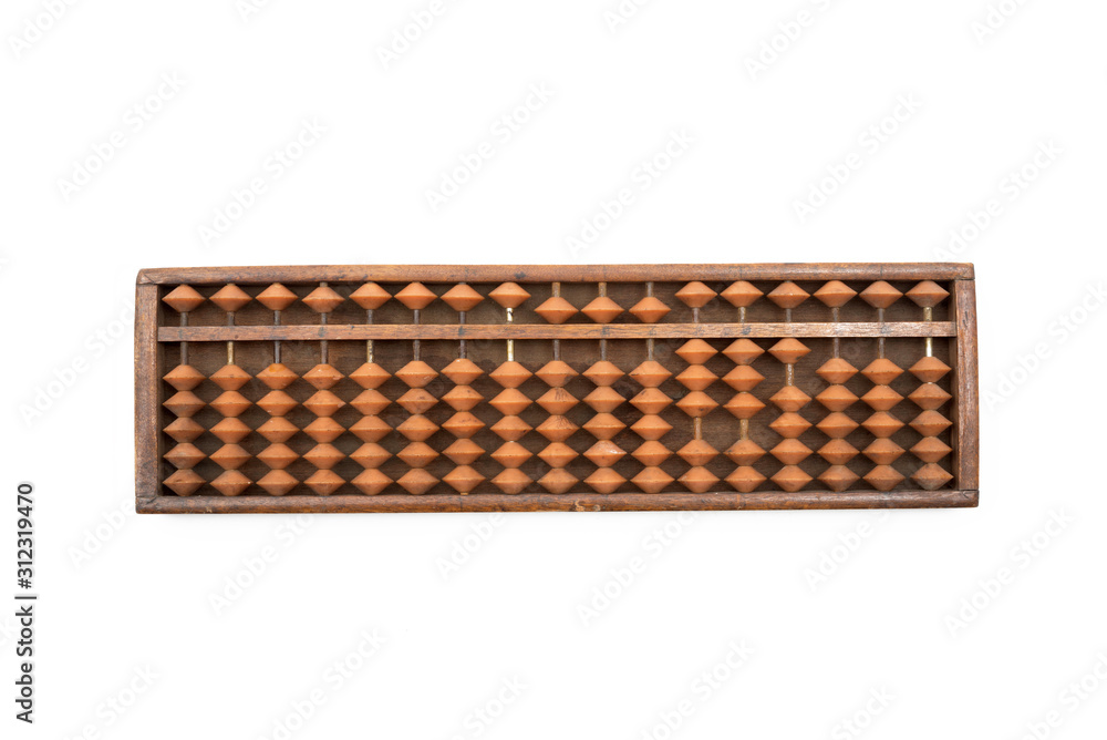 Old wooden abacus isolated on white background. Old wooden abacus isolated on white background.