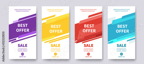 Best Offer sale banners for social media stories, web page, promotion for mobile photo