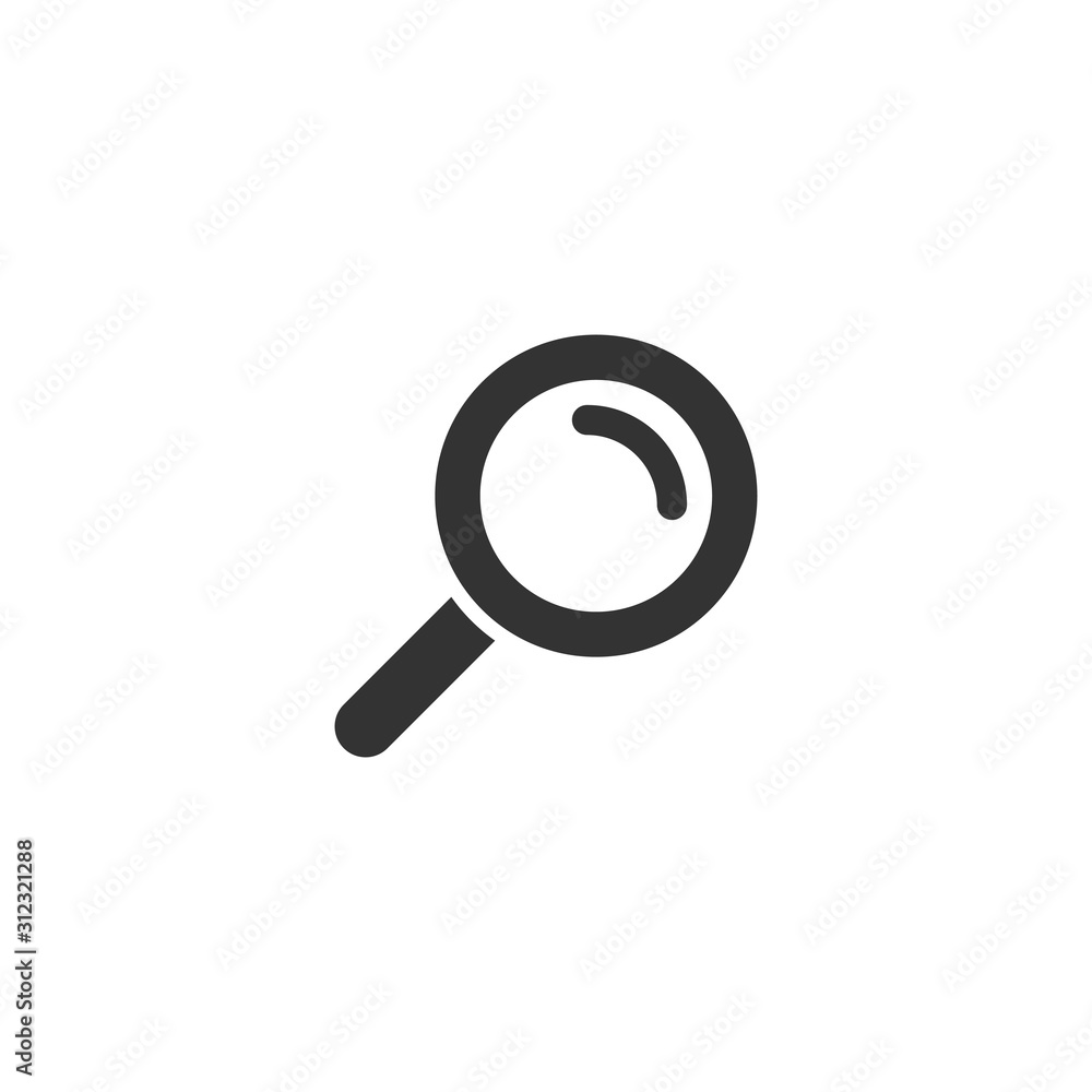 Loupe sign icon in flat style. Magnifier vector illustration on white isolated background. Search business concept. Loupe sign icon in flat style. Magnifier vector illustration on white isolated background. Search business concept.