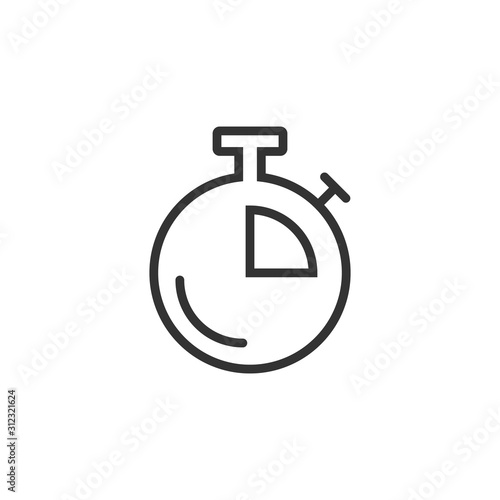 Clock icon in flat style. Watch vector illustration on white isolated background. Timer business concept.