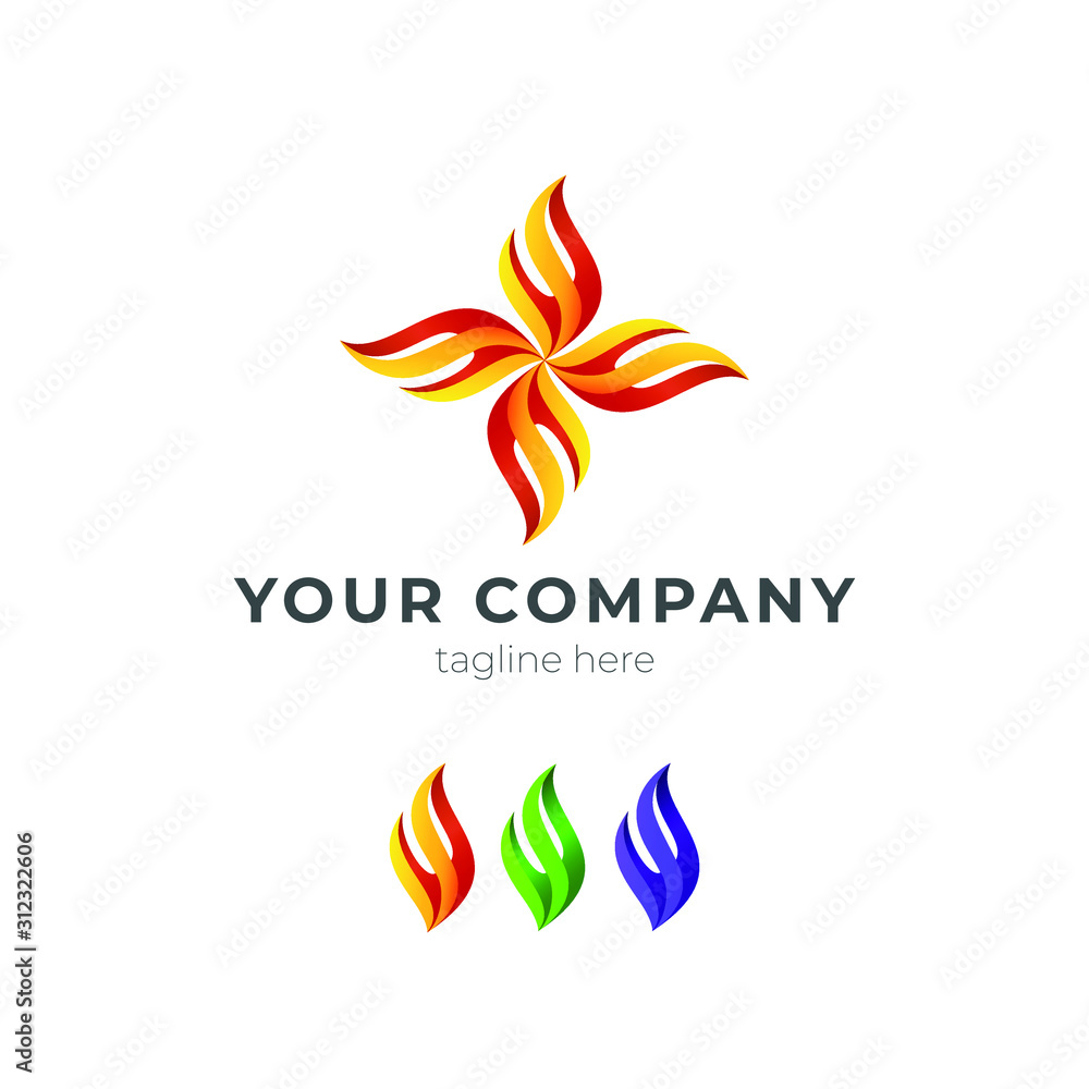 Colorful Fire energy logo template Colorful Fire energy logo template