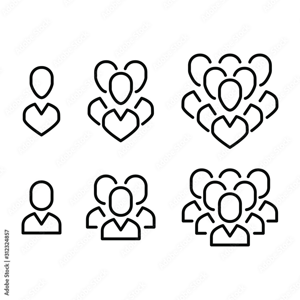 personal smart icons crowd color personal smart icons crowd color