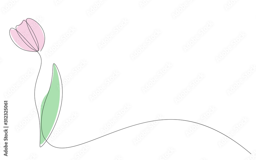 Flowers background with tulip. Vector illustration Stock Vector | Adobe