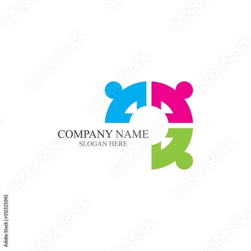 Adoption and community care Logo template vector icon