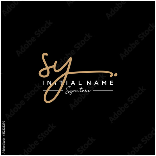 Letter SY Signature Logo Template Vector