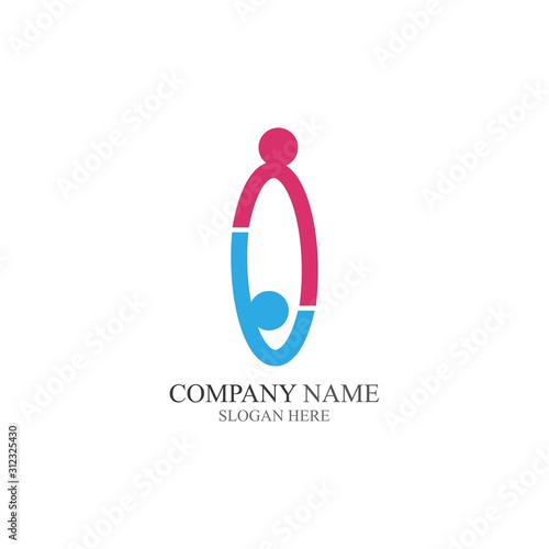 Adoption and community care Logo template vector icon