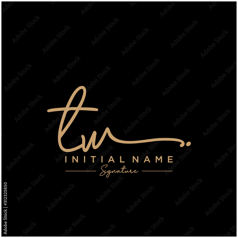 Letter TW Signature Logo Template Vector Letter TW Signature Logo Template Vector