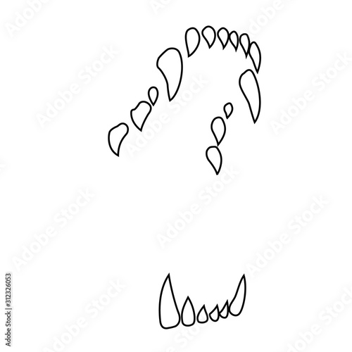 Isolated black and white drama White Fang icon