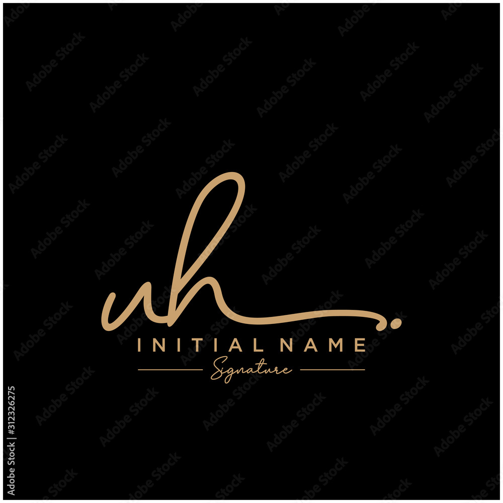 Letter UH Signature Logo Template Vector Letter UH Signature Logo Template Vector