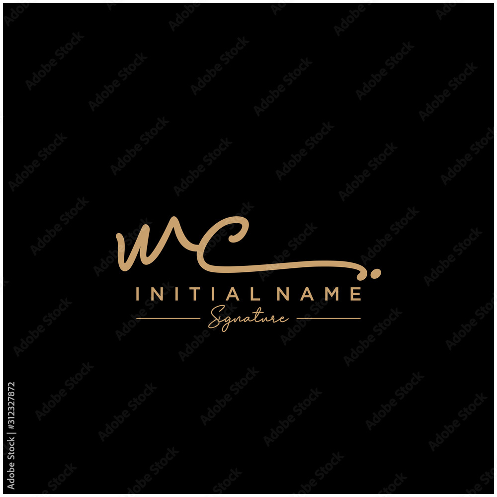 Letter WC Signature Logo Template Vector Letter WC Signature Logo Template Vector