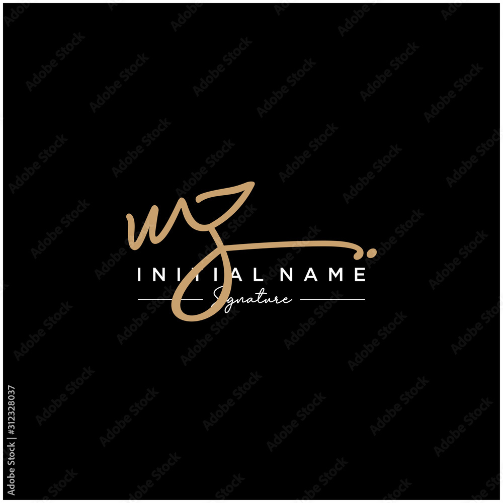 Letter WZ Signature Logo Template Vector Letter WZ Signature Logo Template Vector