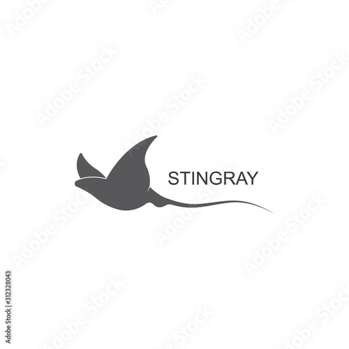 Stingray logo ilustration vector flat design template