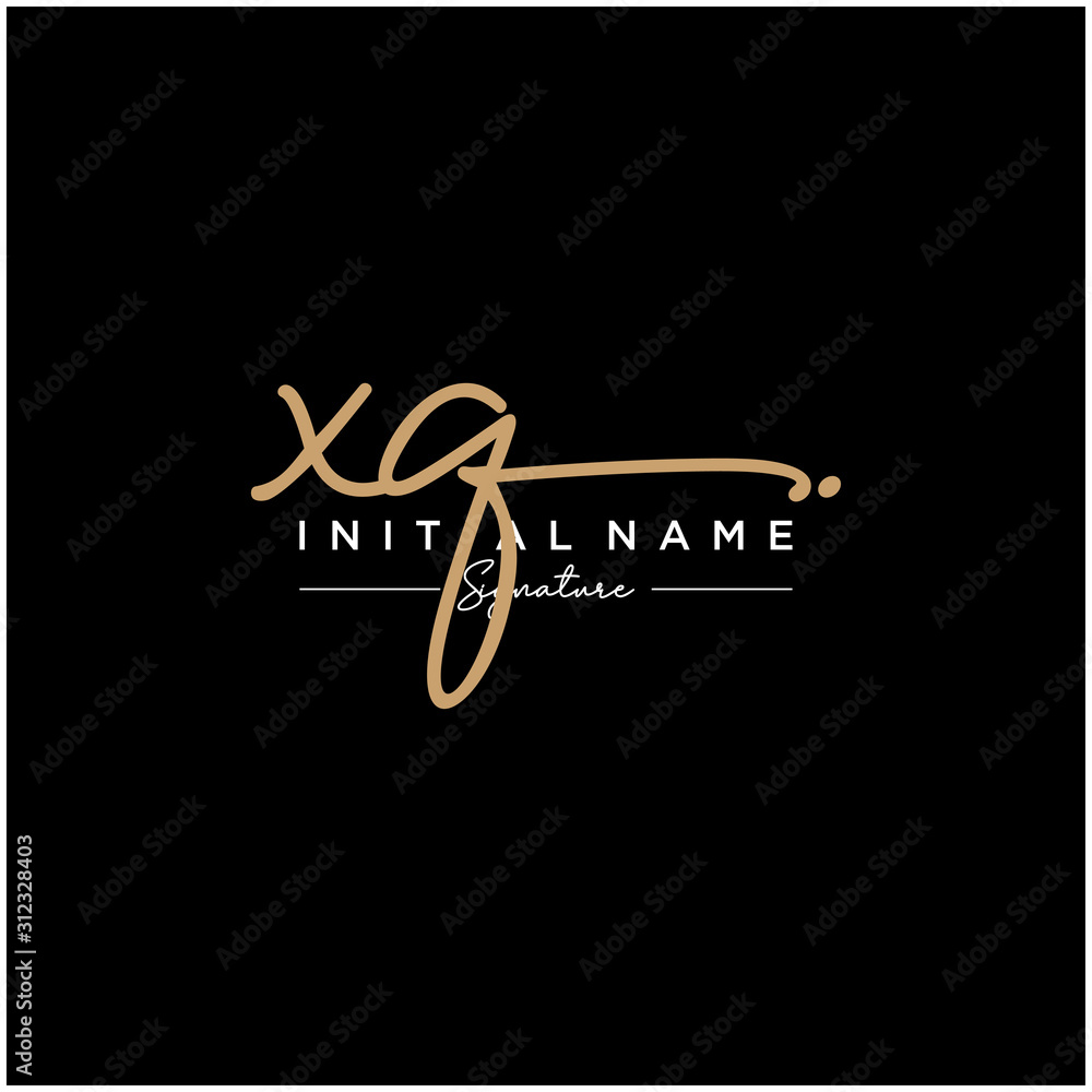 Letter XQ Signature Logo Template Vector Letter XQ Signature Logo Template Vector