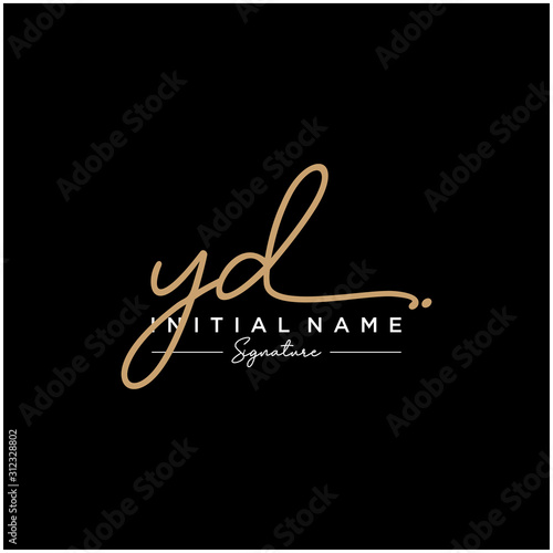 Letter YD Signature Logo Template Vector