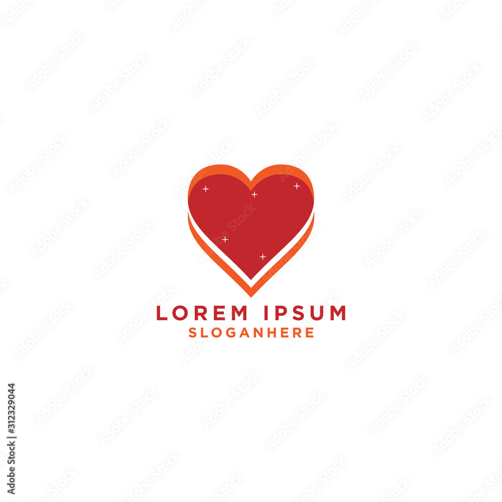 Heart dating logo design vector