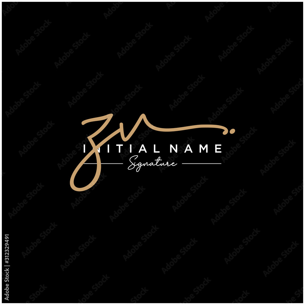 Letter ZV Signature Logo Template Vector Letter ZV Signature Logo Template Vector