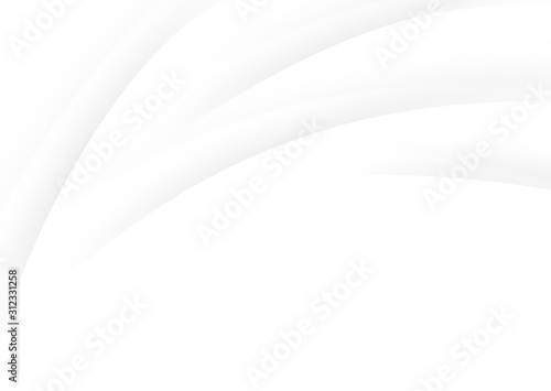 Abstract, simple and modern light gray wavy lines on white background with copy space. High resolution template.