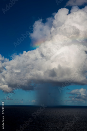 Costline with rainbow at the Bayron Bay, Australia photo