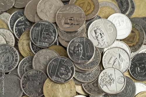 Εκτύπωση καμβά Bunch of Philippines peso coins