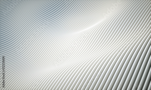 White waves pattern background. 3d Render illustration.