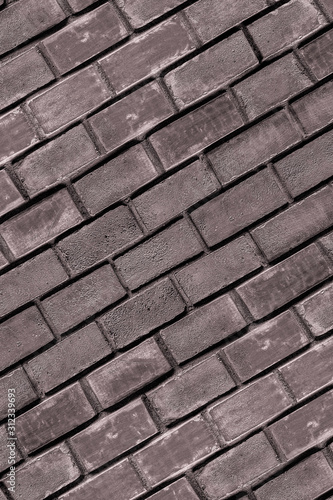 Stone paving brick pattern terracotta brown close up background urban basis