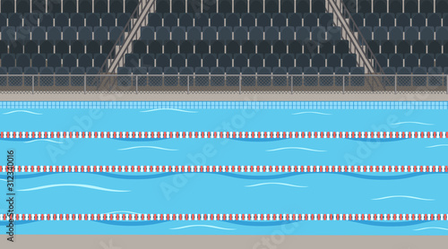 Background scene  of swimming pool with stadium