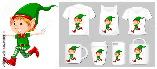 Christmas theme with christmas elf on many products