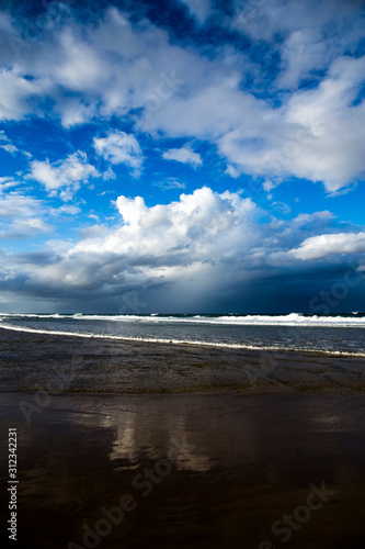 Storm Clouds over the Beach and Gold Coast, Queensland, Australia