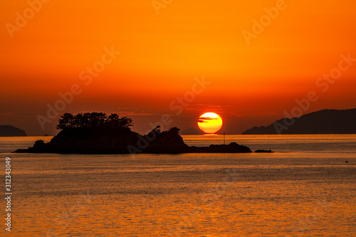 소장두도 낙조 (통영앞바다}