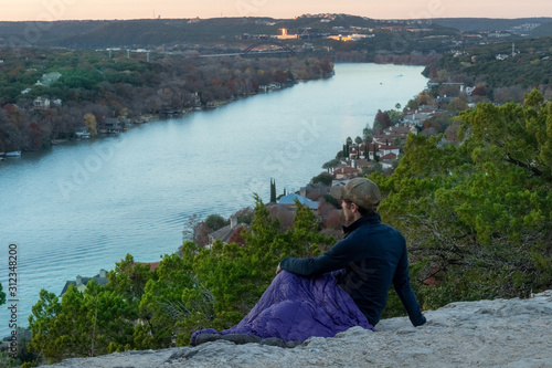 Sunset at Mount Bonnell in Austin, Texas photo