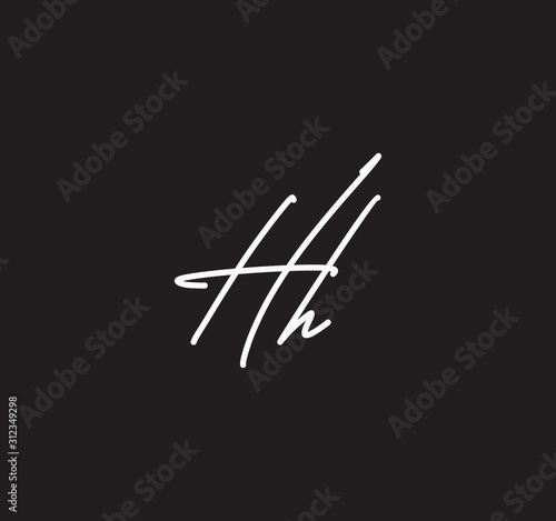 Couple Cursive Letters Initial Signature Handwriting Calligraphy