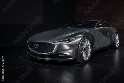 Ταπετσαρία Bangkok, Thailand - November 28, 2018 : Mazda Vision Coupe concept car on displa