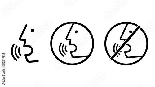Voice person talking with sound waves icon