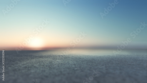 3D Rendering Sea At Sunset Illustration © Aris Suwanmalee