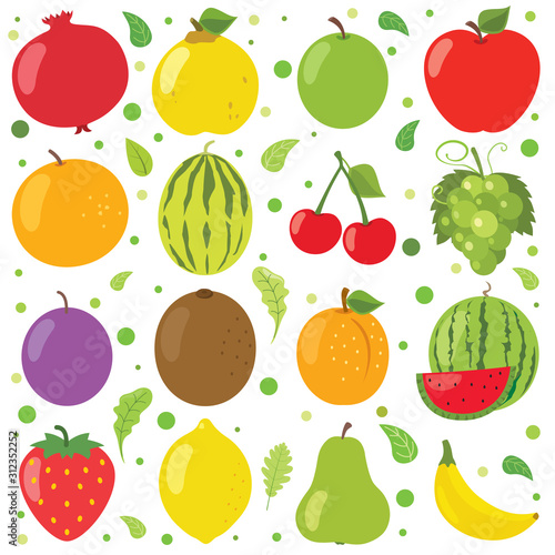 Fototapeta Naklejka Na Ścianę i Meble -  Fresh Fruits For Healthy Eating