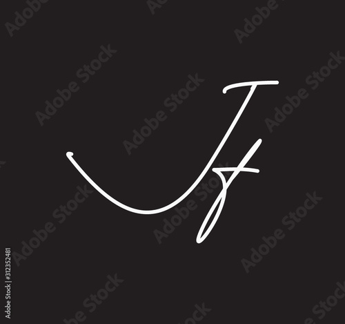 Couple Cursive Letters Initial Signature Handwriting Calligraphy