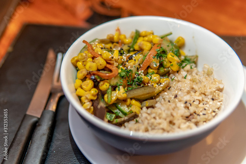 Stir Fried vegetables and rice