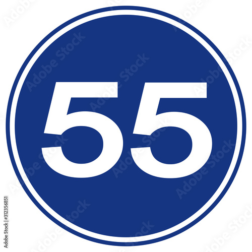 Speed Limit 55 Traffic Sign,Vector Illustration, Isolate On White Background Label. EPS10