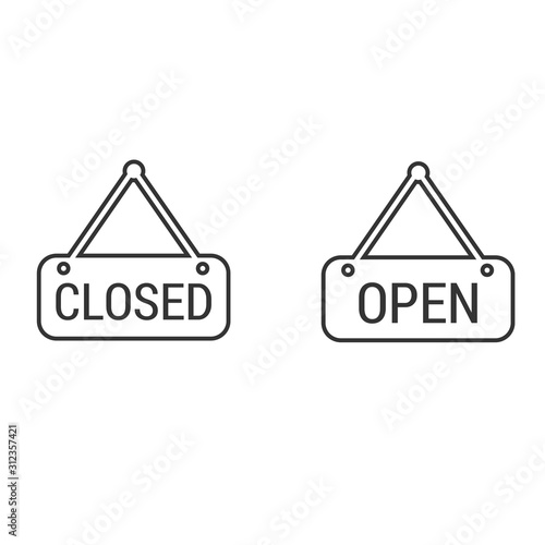 store open closed sign icon vector illustration for graphic design and websites