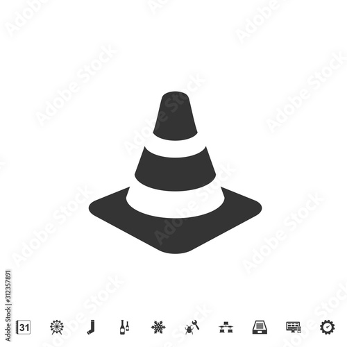 traffic cone icon vector illustration for graphic design and websites
