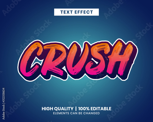 Vibrant color brush stroke editable text effect