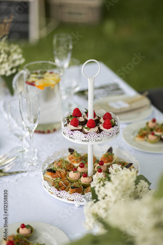 cake stand with sweets
