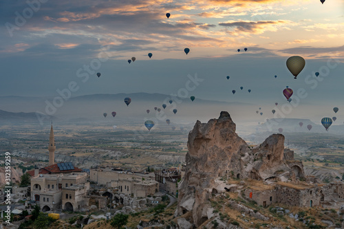 Watching the hot air balloons in Cappadocia