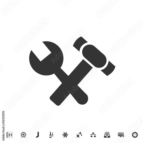 hammer and wrench icon vector illustration for graphic design and websites